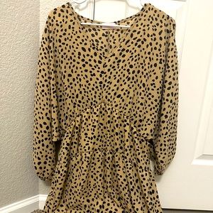 Pink Lily Leopard Print Dress